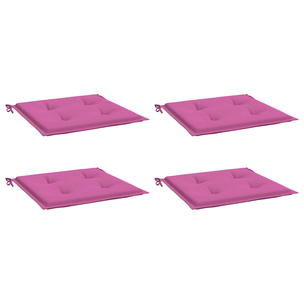 vidaXL Tuinstoelkussens 4 st 40x40x4 cm stof roze afbeelding