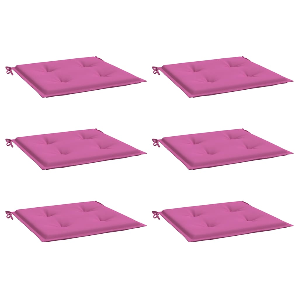 vidaXL Tuinstoelkussens 6 st 40x40x4 cm stof roze afbeelding