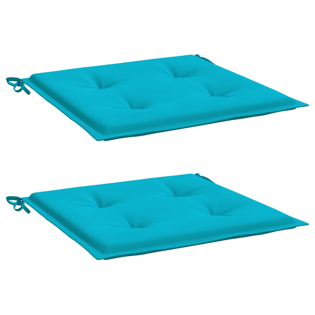 vidaXL Tuinstoelkussens 2 st 40x40x4 cm stof turquoise afbeelding