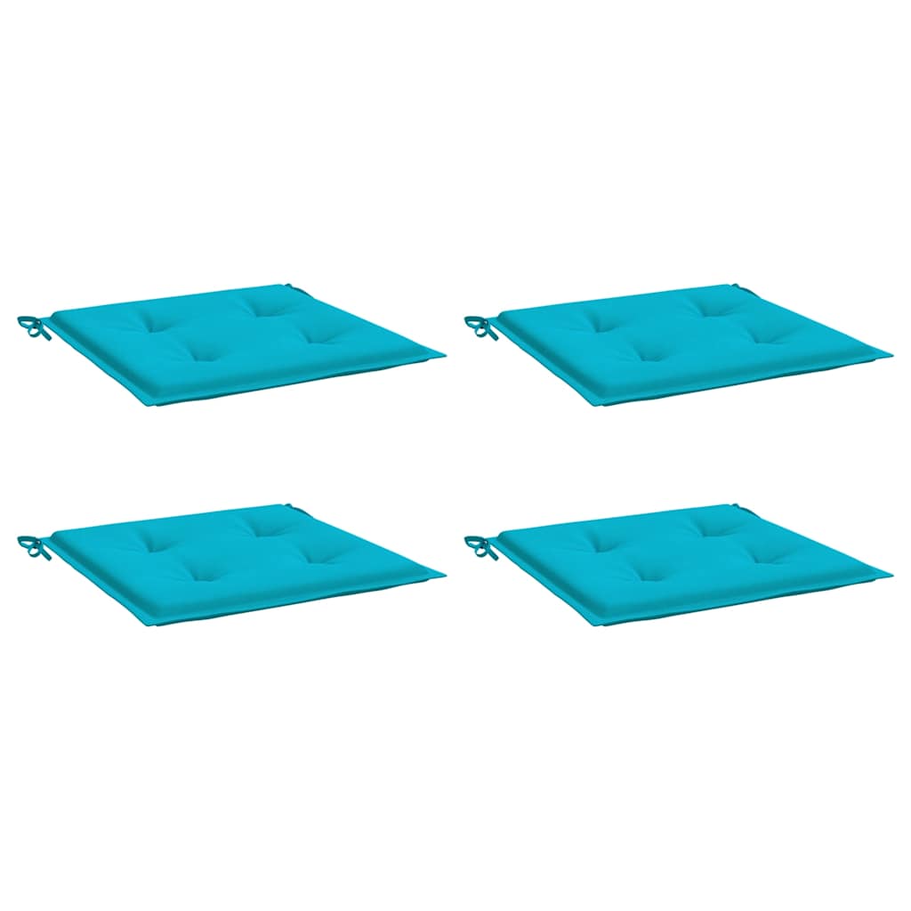 vidaXL Tuinstoelkussens 4 st 40x40x4 cm stof turquoise afbeelding