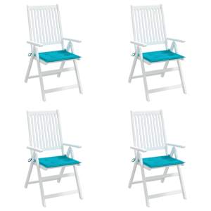 Podušky na zahradní židli 4 ks tyrkysové 40x40x4 cm textil - obrázek 4