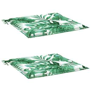 Podušky na židli 2 ks vzor listů 50x50x4 cm textil - obrázek 3