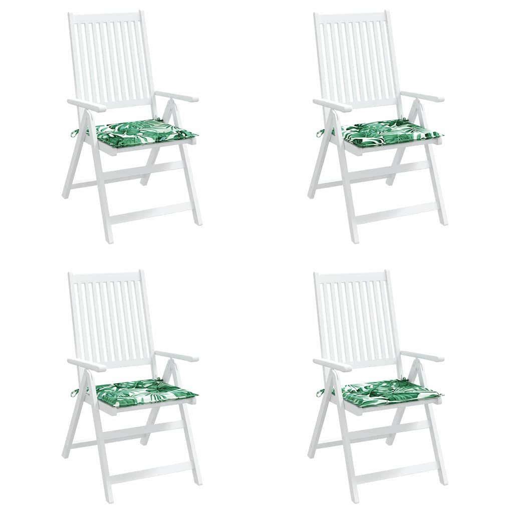 Thumbnail - vidaXL Stuhlkissen 4 pcs Blattmuster 50 x 50 x 4 cm Oxford-Stoff