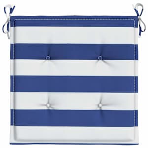 Podušky na židli 2 ks modré a bílé pruhy 50x50x4 cm textil - obrázek 5