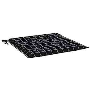 Podušky na zahradní židli 2 ks černé kárované 50x50x4 cm textil - obrázek 5