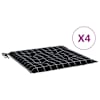 vidaXL aiatooli istmepadjad 4 tk, must ruudumuster, 50 x 50 x 3 cm