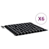 vidaXL aiatooli istmepadjad 6 tk, must ruudumuster, 50 x 50 x 3 cm