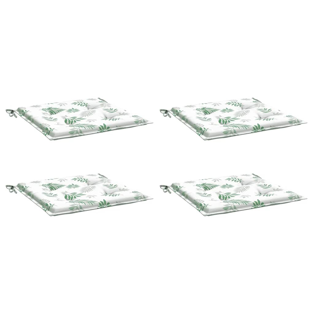 vidaXL Tuinstoelkussens 4 st bladpatroon 50x50x3 cm stof groen, foto 4
