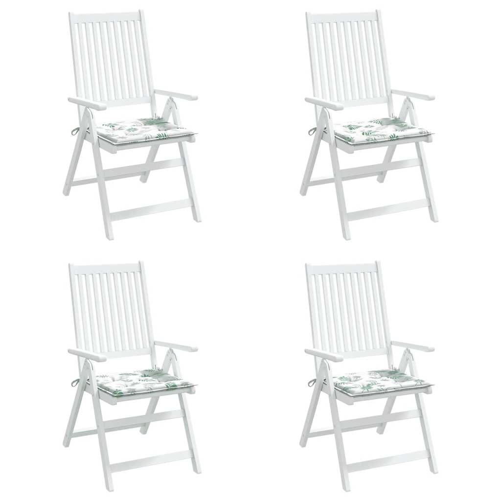 vidaXL Tuinstoelkussens 4 st bladpatroon 50x50x3 cm stof groen, foto 2