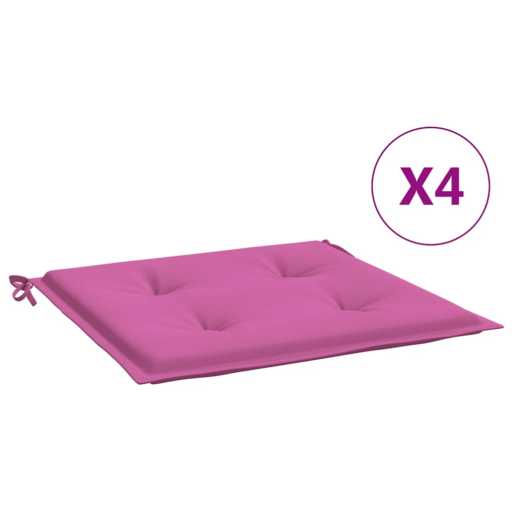 vidaXL Podušky na zahradní židli 4 ks růžové 50x50x4 cm textil