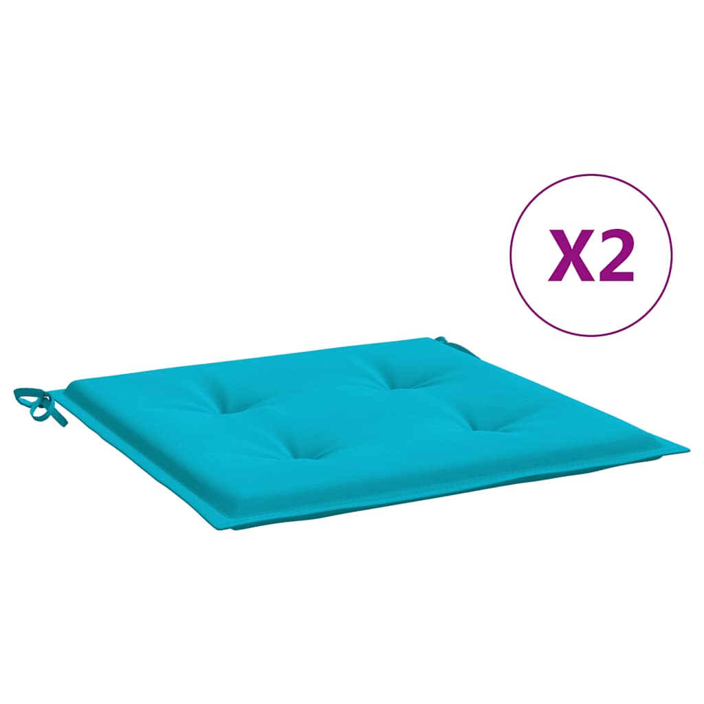 vidaXL Podušky na zahradní židli 2 ks tyrkysové 50x50x4 cm textil