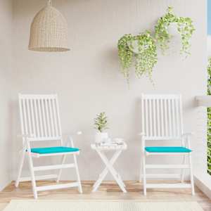 Podušky na zahradní židli 2 ks tyrkysové 50x50x3 cm textil - obrázek 1