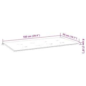 Polštář na židli Oxford látka Vzor listů 100 x 50 x 3 cm - obrázek 9