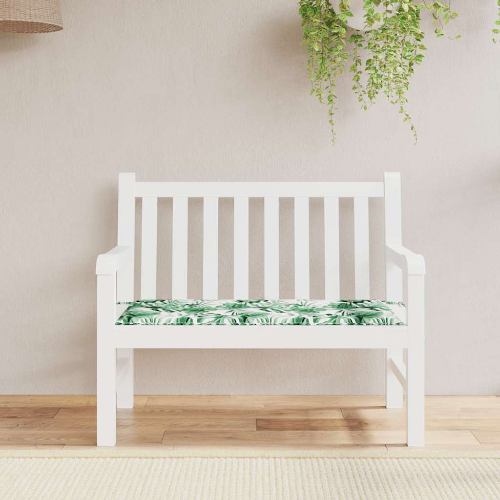 vidaXL Pernă bancă de grădină model frunze, 120x50x4 cm, textil oxford