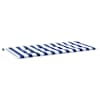 vidaXL aiapingi istmepadi, sinise/valge triibuline, 120x50x3 cm