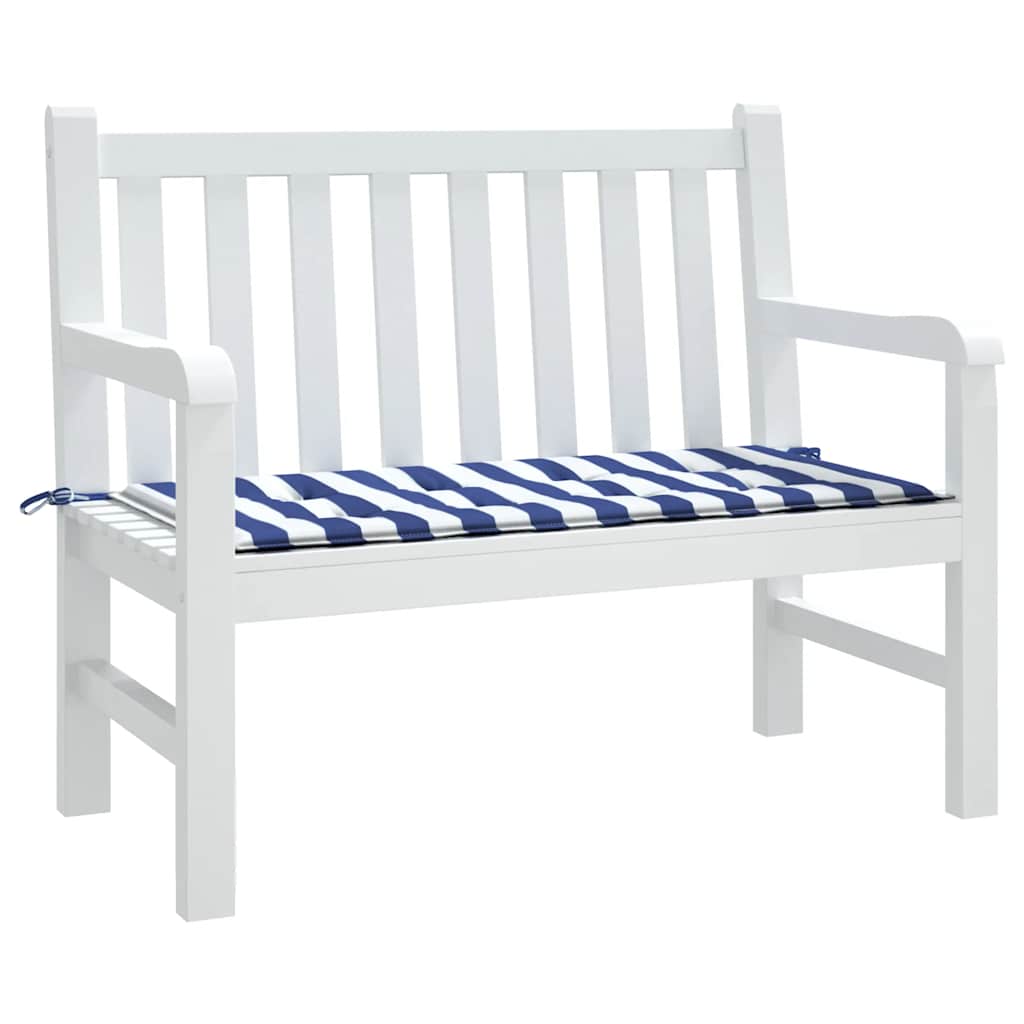 vidaXL Pernă bancă grădină, albastru&alb, 120x50x4 cm, textil oxford