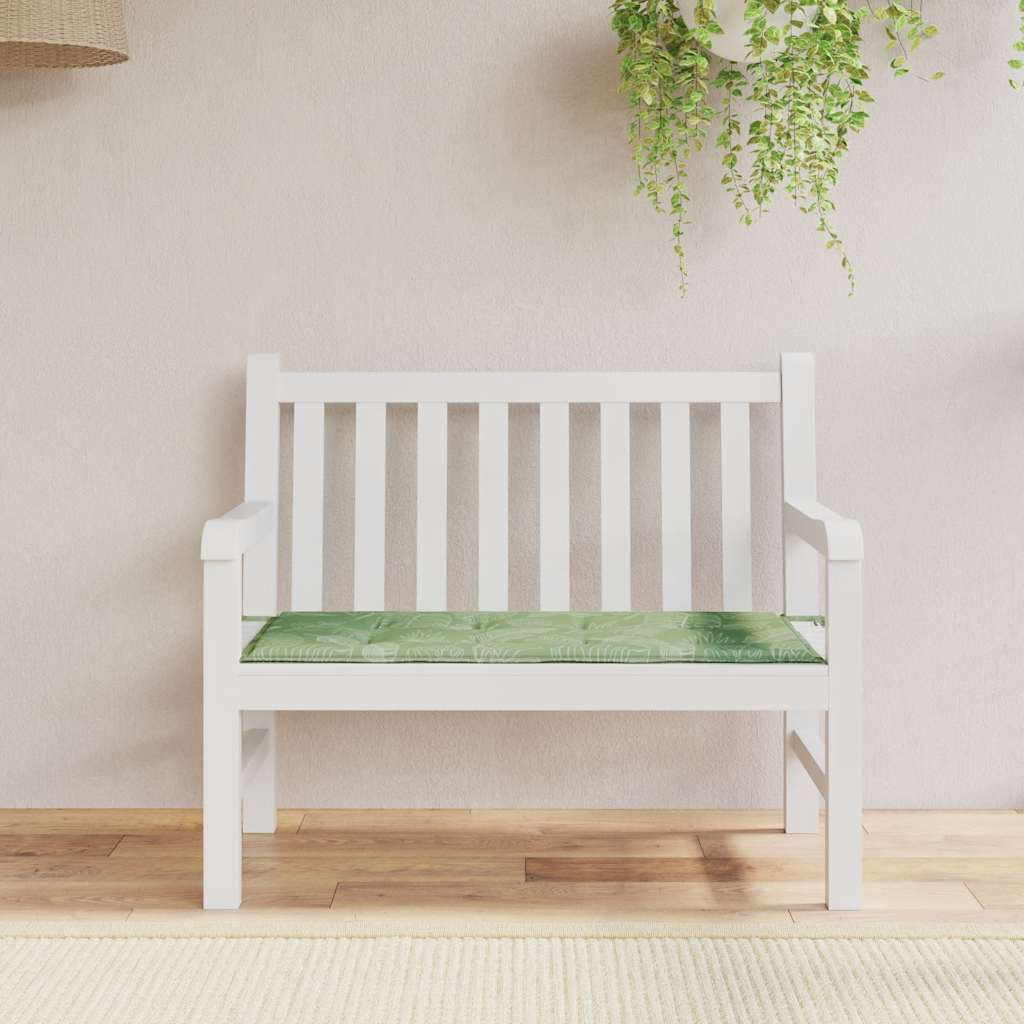 vidaXL Pernă bancă de grădină model frunze, 120x50x4 cm, textil oxford