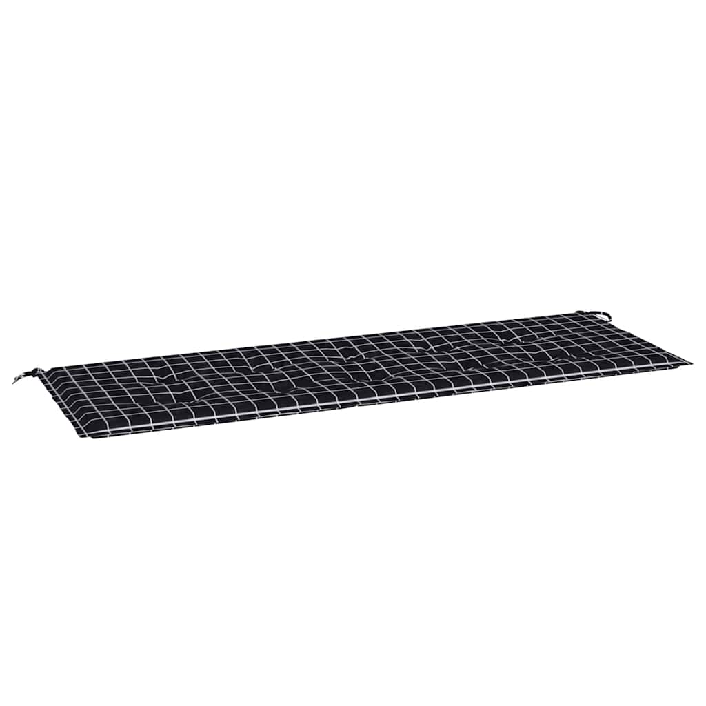 Thumbnail - vidaXL Gartenbank-Auflage Schwarz Karomuster 150x50x4 cm Oxford-Gewebe