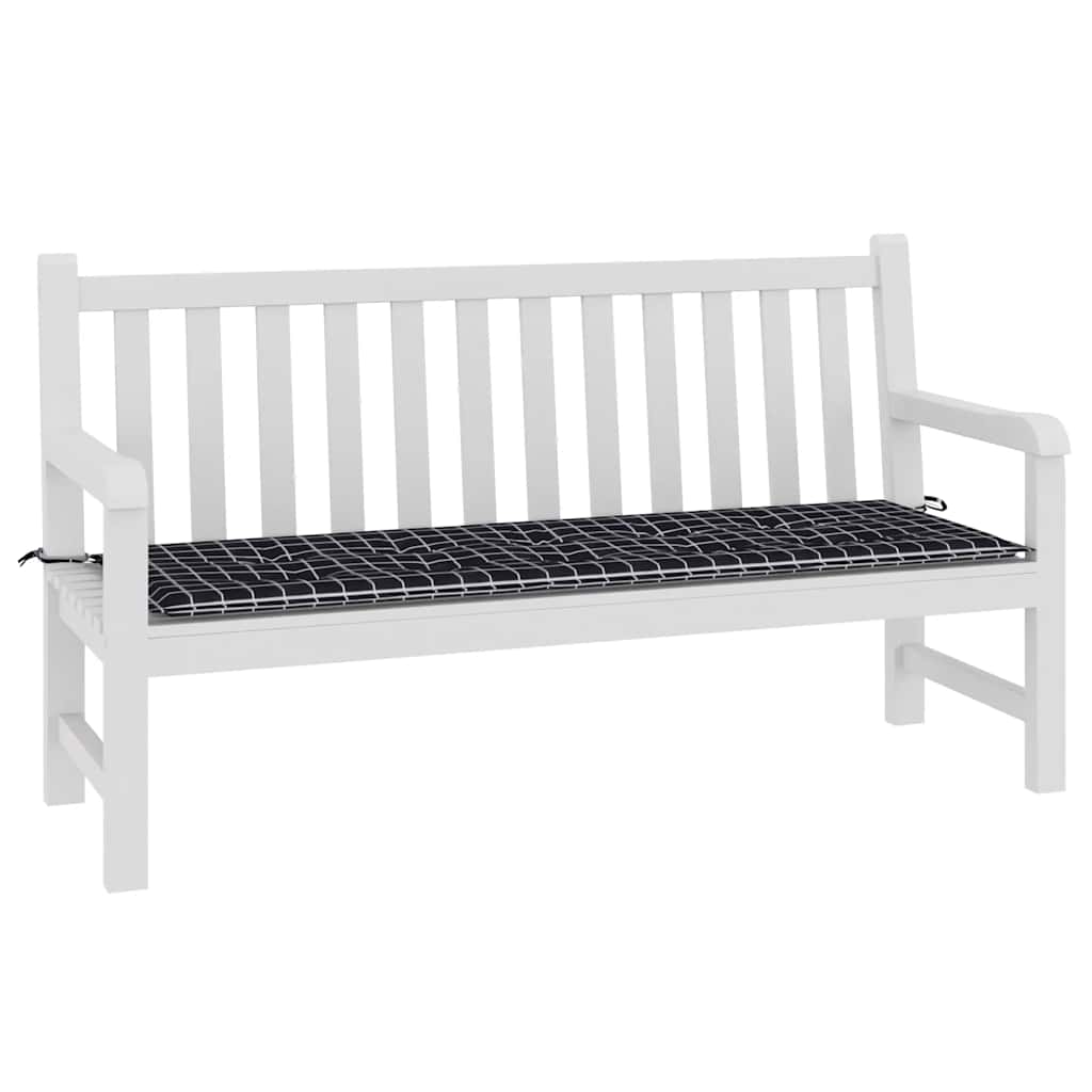 Thumbnail - vidaXL Gartenbank-Auflage Schwarz Karomuster 150x50x4 cm Oxford-Gewebe