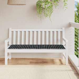 Blazina za vrtno klop črna karo 150x50x4 cm oxford tkanina