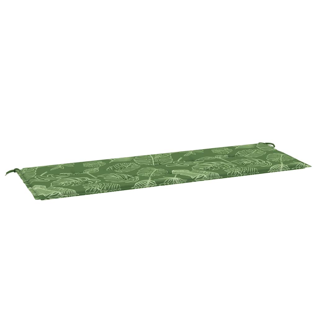 vidaXL Poduška na zahradní lavici vzor listů 150x50x4 cm látka oxford