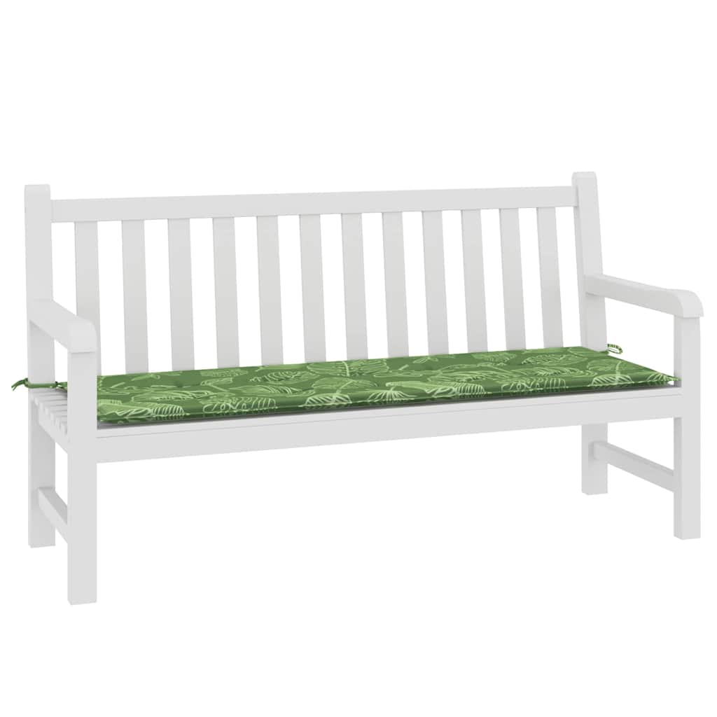 vidaXL levélmintás oxford szövet kerti padpárna 150x50x4 cm