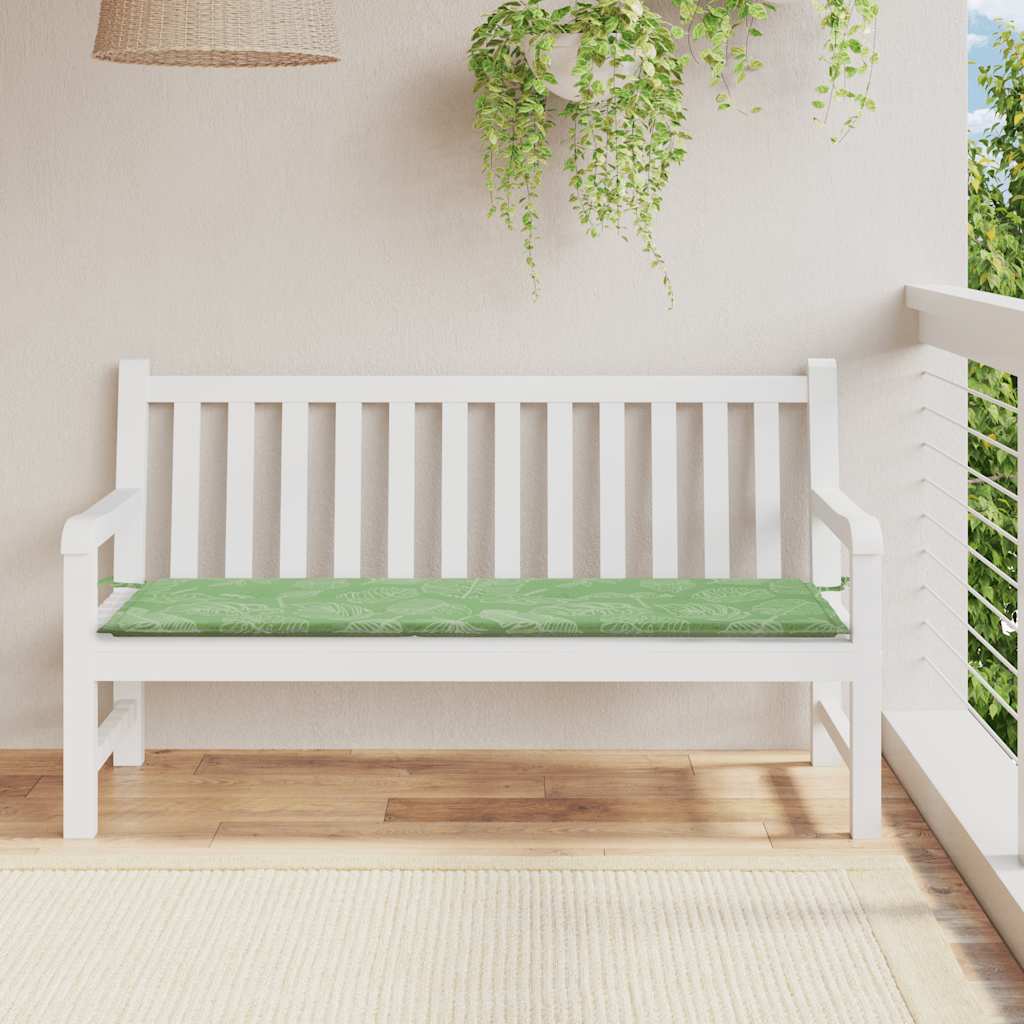 vidaXL Pernă bancă de grădină model frunze, 150x50x4 cm, textil oxford