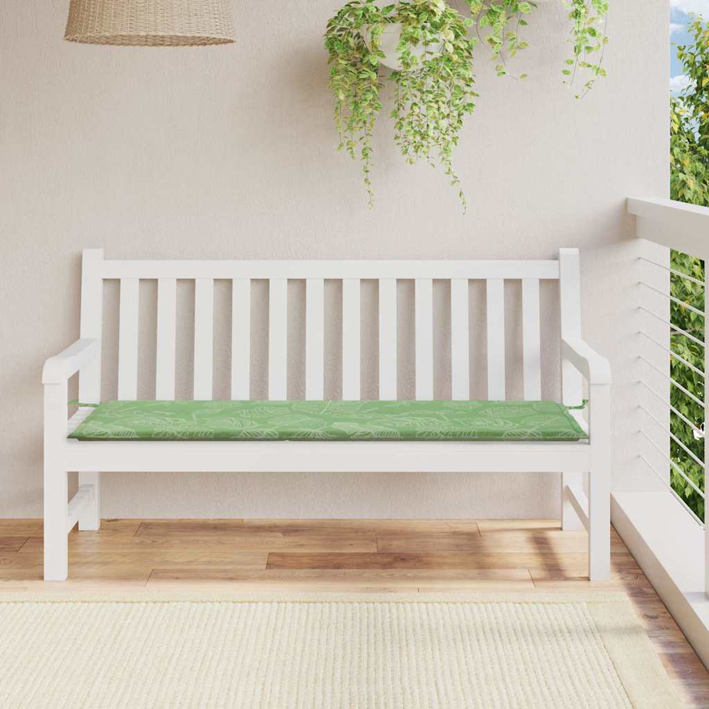 vidaXL Gartenbank-Auflage Blattmuster 150x50x4 cm Oxford-Gewebe