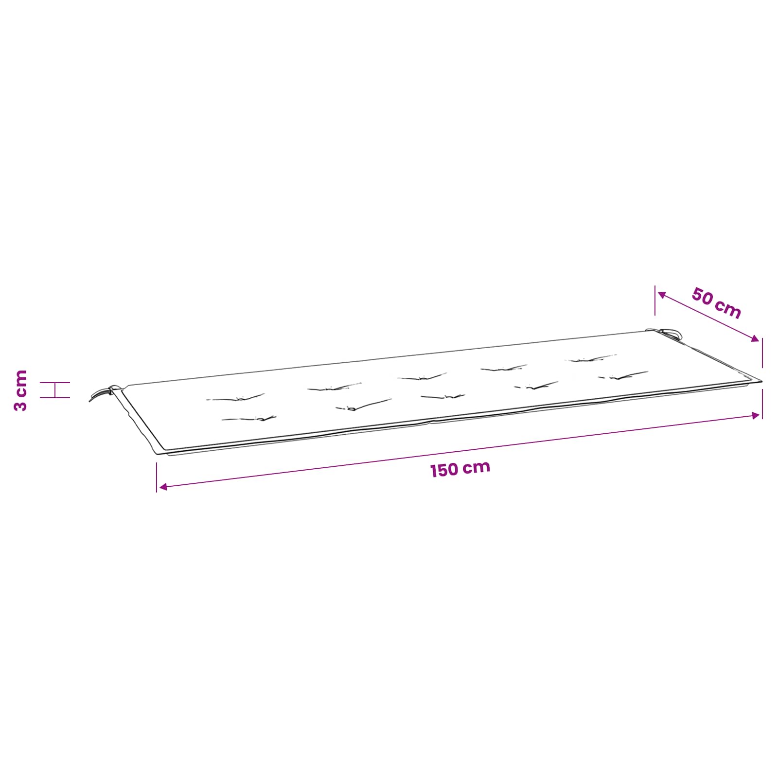 vidaXL Gartenbank-Auflage Rosa 150x50x3 cm Oxford-Gewebe – Bild 7