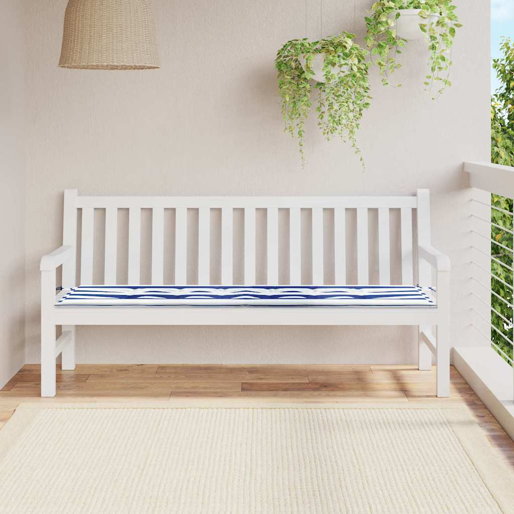 välistingimustes pingipadjad sinise ja valge triibuga 180x50x4 cm Oxfordi kangast