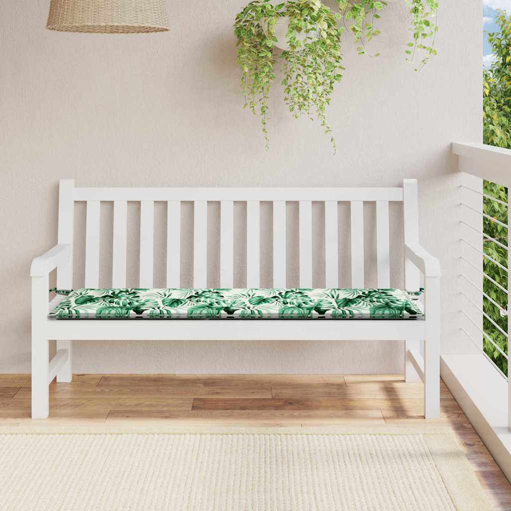 Gartenbank-Auflage Blattmuster 200x50x4 cm Oxford-Gewebe