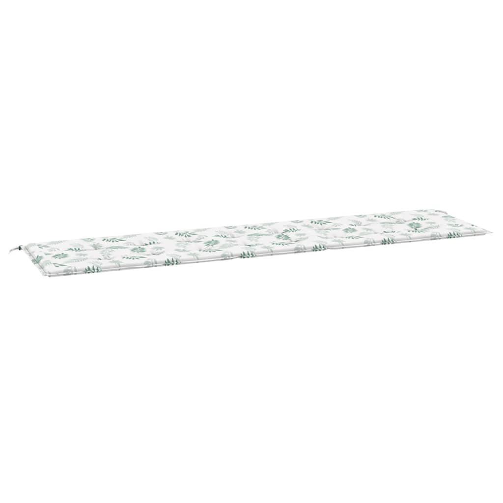vidaXL Poduška na zahradní lavici vzor listů 200x50x4 cm textil