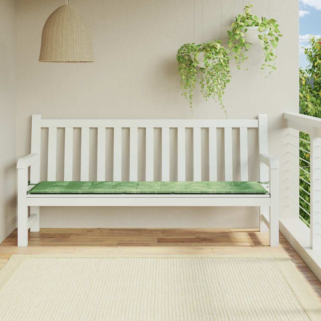 vidaXL Pernă bancă de grădină, model frunze, 200x50x4 cm, textil