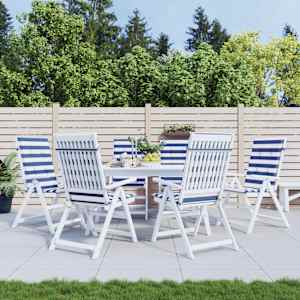 Blazine za stole 6 kosov modro bele črte blago