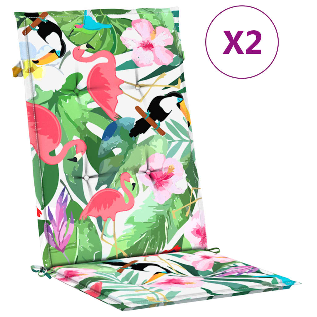 vidaXL Podušky na židli vysoké opěradlo 2 ks vícebarevné 120x50x3 cm