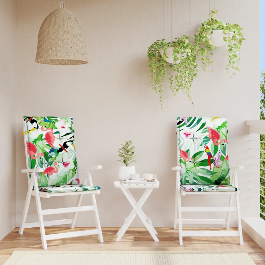 vidaXL Perne scaun spătar înalt multicolor 2 buc. 120x50x3 cm textil