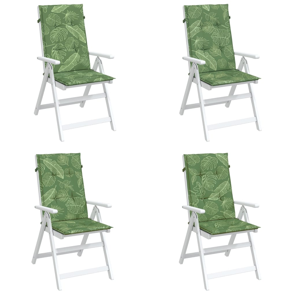 Vankúše na vysoké stoličky 4 ks vzor listov látka