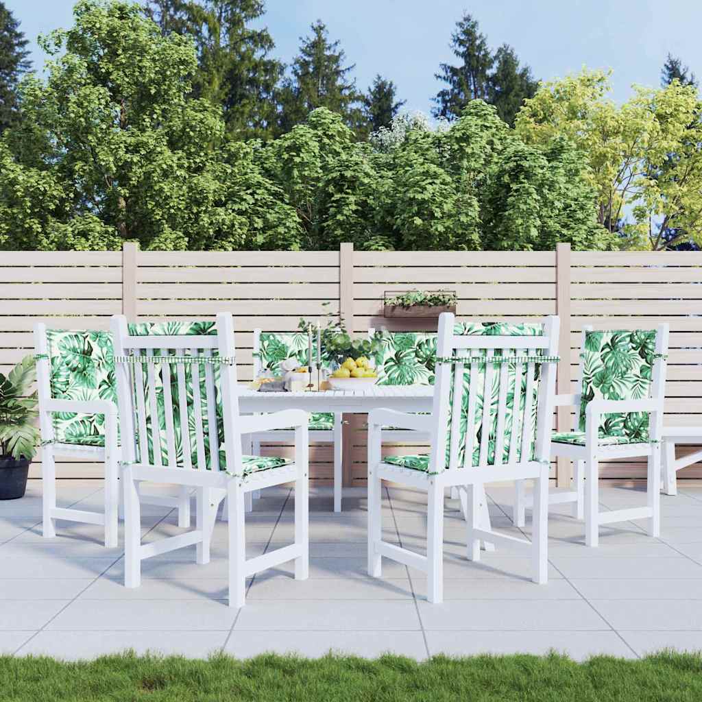 vidaXL Stuhlkissen 6 pcs Blattmuster 100 x 50 x 3 cm Oxford Stoff