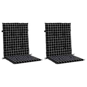 vidaXL krēslu matrači, 2 gab., melni četrstūri, audums