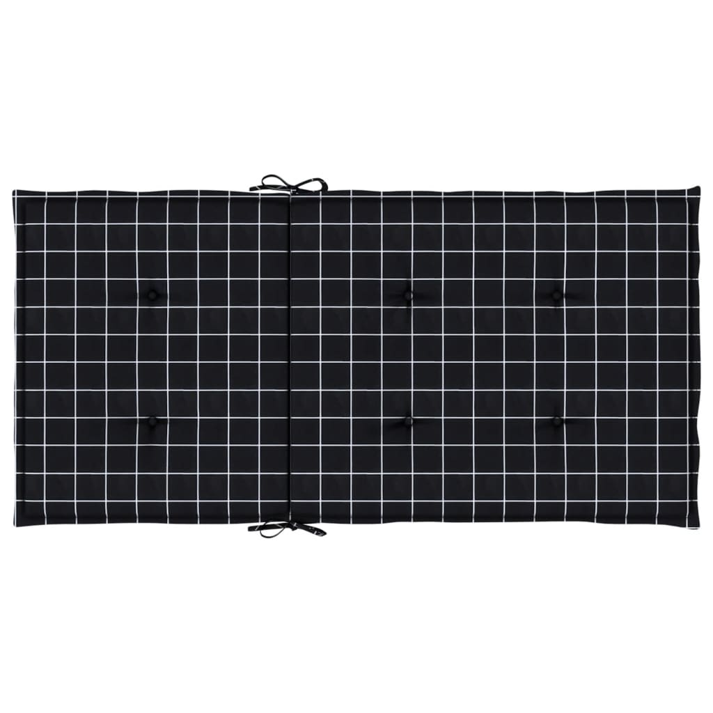 Възглавници за стол с ниска облегалка 6 бр черно каре текстил