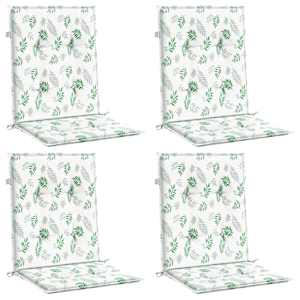 vidaXL Coussins de chaise &agrave; dossier bas lot de 4 mod&egrave;le de feuille