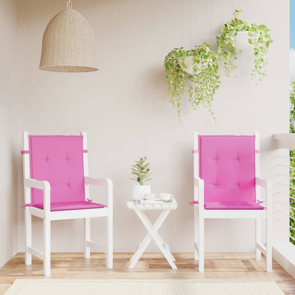 vidaXL Perne pentru scaune cu spătar mic, 2 buc., roz, textil