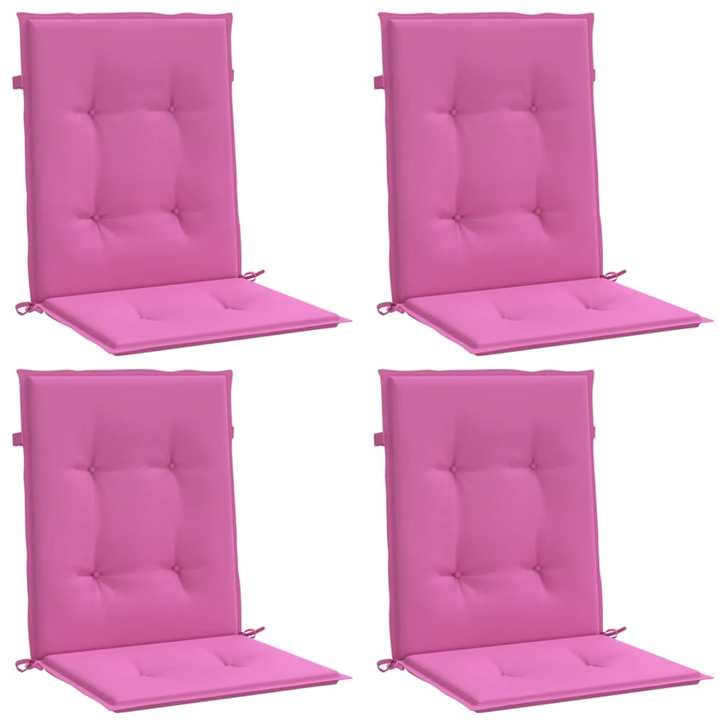 vidaXL Stoelkussens 4 st lage rug stof roze, foto 4