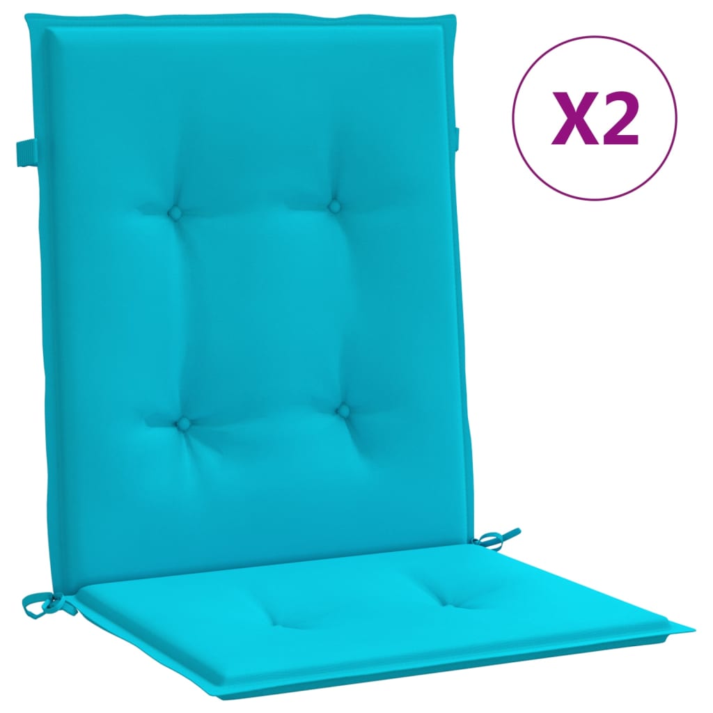 vidaXL Podušky na židli s nízkým opěradlem 2 ks tyrkysové textil