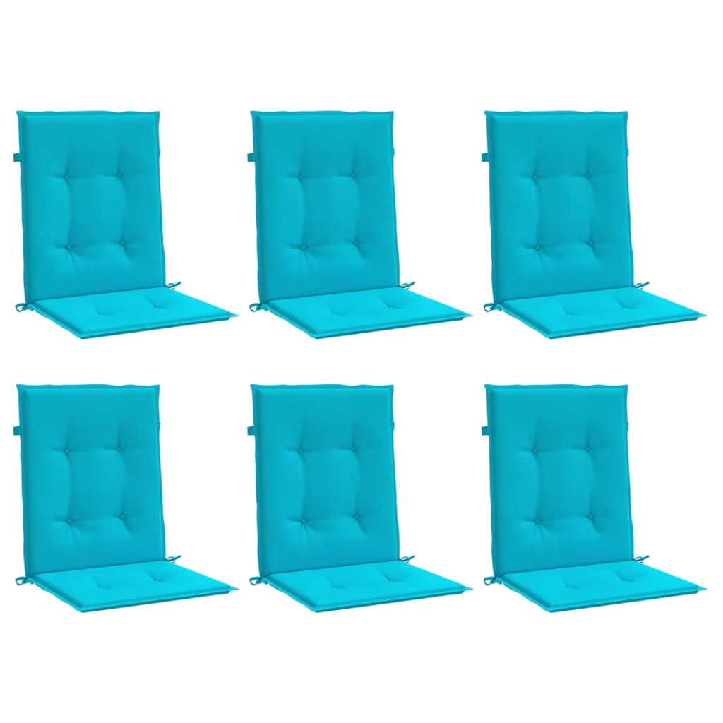 vidaXL Stoelkussens 6 st lage rug stof turquoise, foto 4