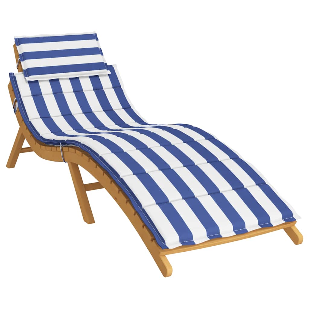 vidaXL Ligbedkussen gestreept oxford stof blauw en wit afbeelding