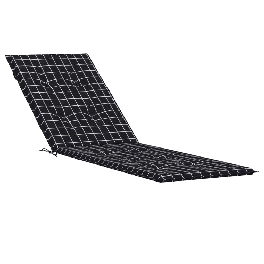 Pernă scaun de terasă, negru, carouri, textil Oxford