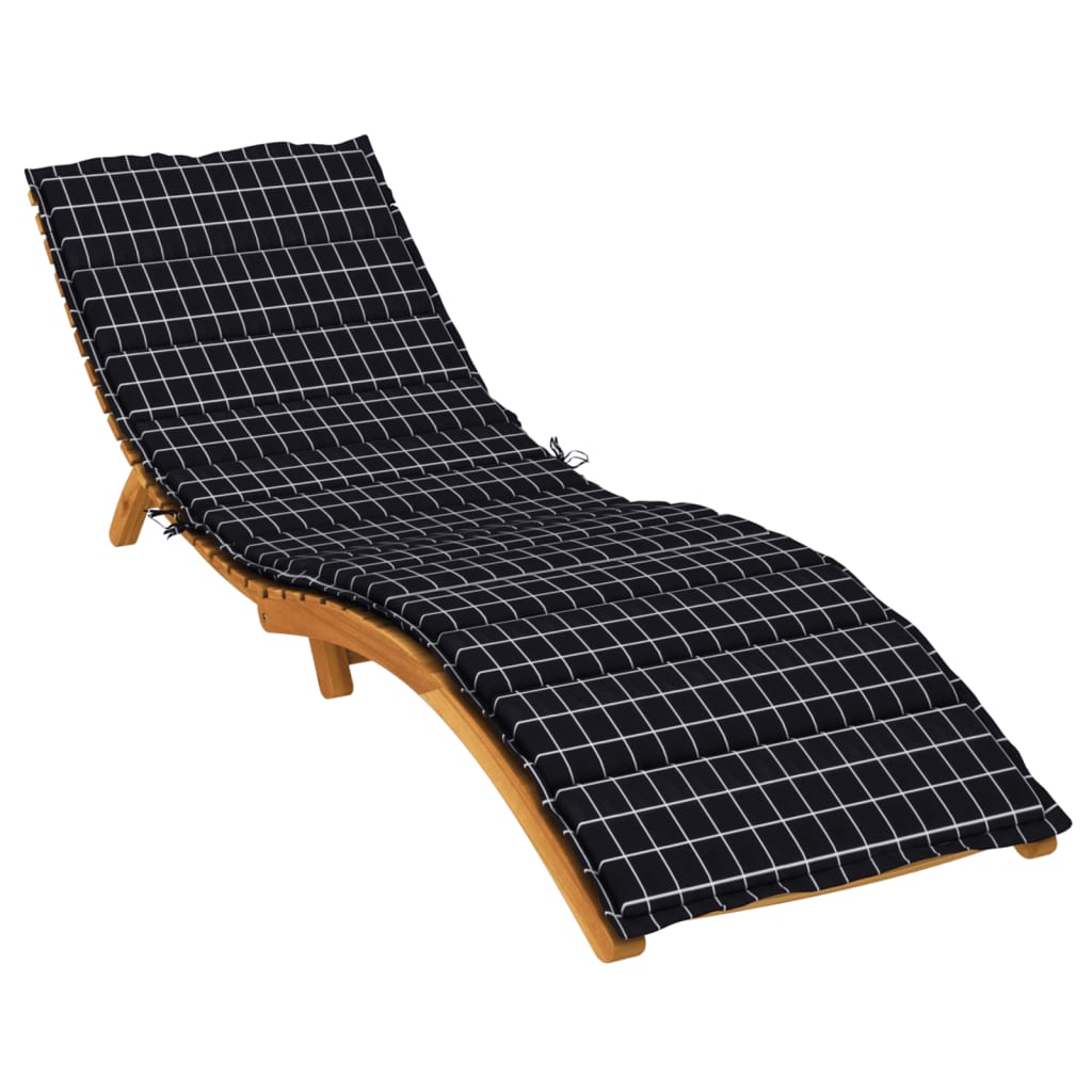 vidaXL Ligbedkussen ruitpatroon oxford stof zwart, foto 2