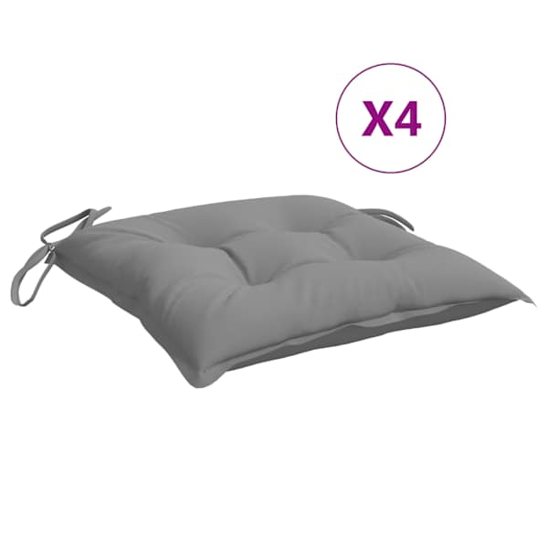 vidaXL tooli istmepadjad 4 tk, hall, 40 x 40 x 7 cm kangas