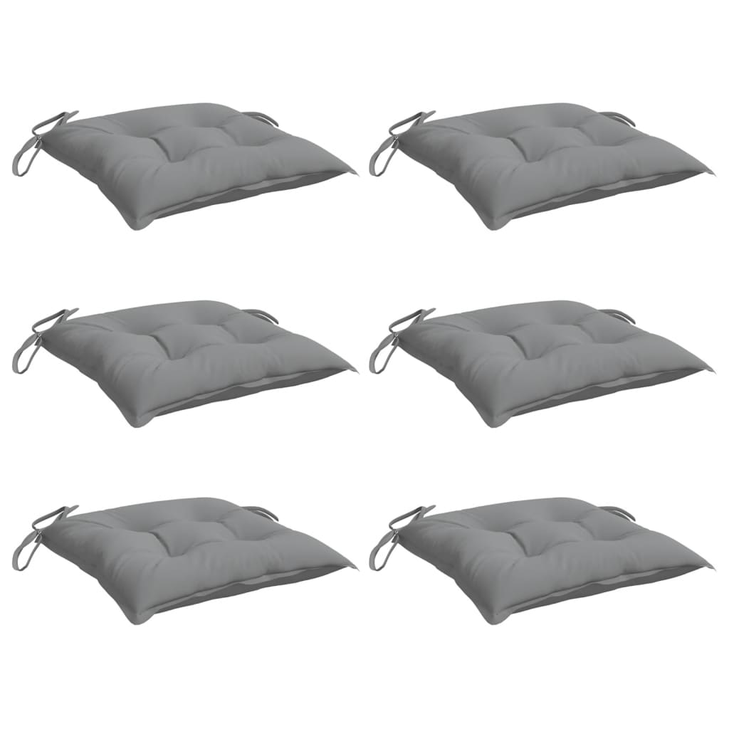 vidaXL Stoelkussens 6 st 40x40x7 cm oxford stof grijs, foto 2